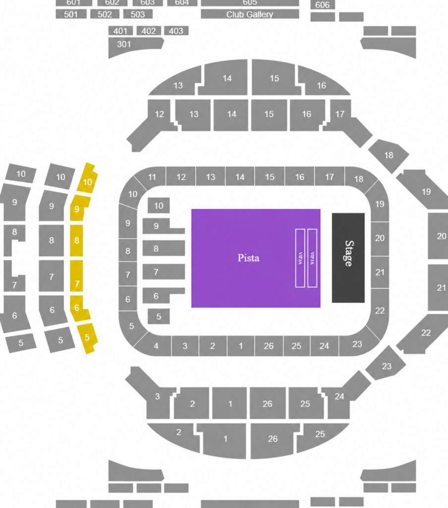 מפת האולם - Movistar Arena
