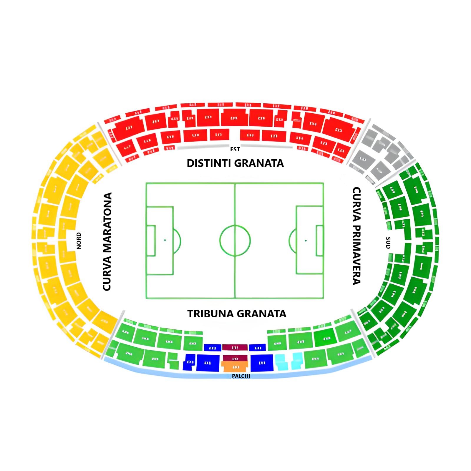 מפת מושבים - Stadio Olimpico Grande Torino